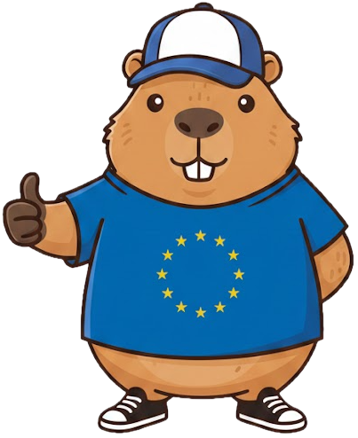 Barry the capybara rocking a cool EU tshirt.