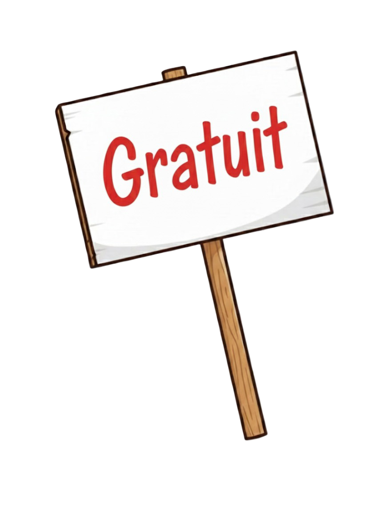A sign saying "gratuit"